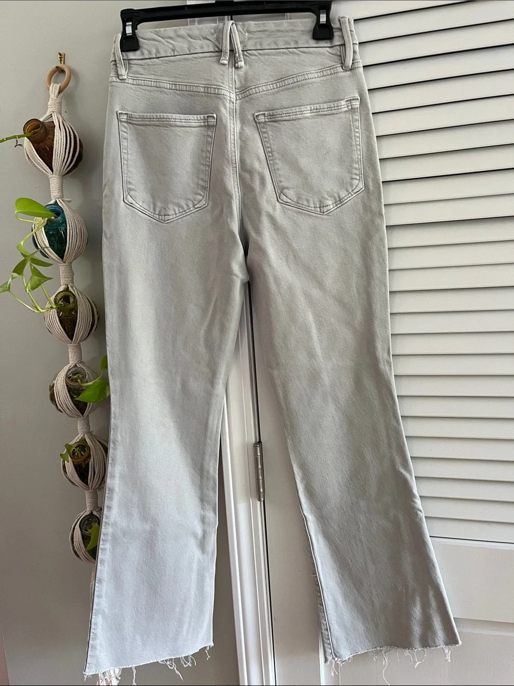 Good American Light Grey Wide Leg Jeans